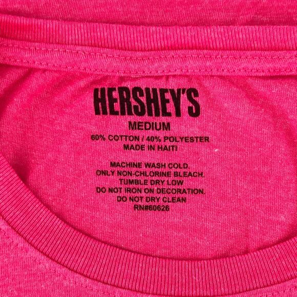 Ladies Hershey's Jersey Short Sleeve Crew Neck Tee Shirt Pink Size Medium - Picture 4 of 9